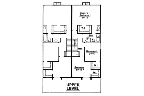 Floor Plan - Upper Floor for Modern House Plan #303-230 - 3 bed, 1.5 bath