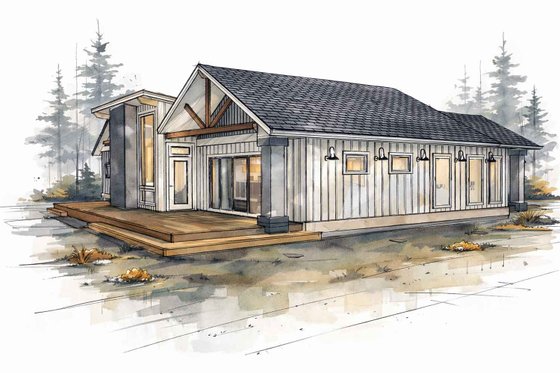 Exterior - Other Elevation 1 for Bungalow House Plan #1101-68 - 3 bed, 3.5 bath