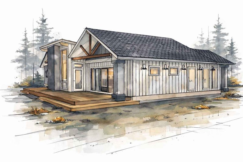 House Blueprint - Exterior - Other Elevation 1 for Bungalow House Plan #1101-68 - 3 bed, 3.5 bath