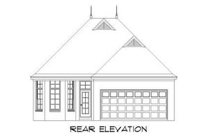 Exterior - Rear Elevation for European House Plan #424-56 - 3 bed, 2 bath