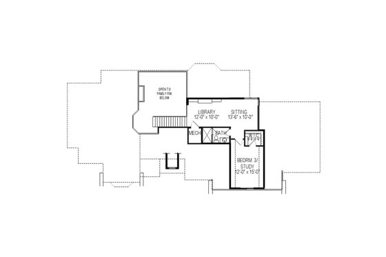 Floor Plan - Upper Floor for European House Plan #920-60 - 6 bed, 5.5 bath