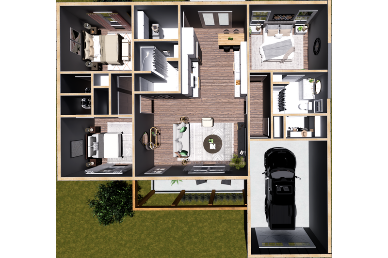 House Plan Design - Floor Plan - Other Floor 1 for Farmhouse House Plan #44-309 - 3 bed, 2 bath