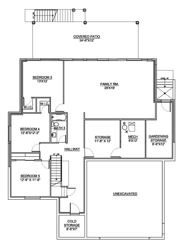 Architectural House Design - Modern Floor Plan - Lower Floor Plan #1073-8