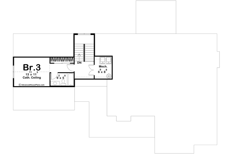 House Design - Floor Plan - Upper Floor for Traditional House Plan #455-399 - 3 bed, 3 bath
