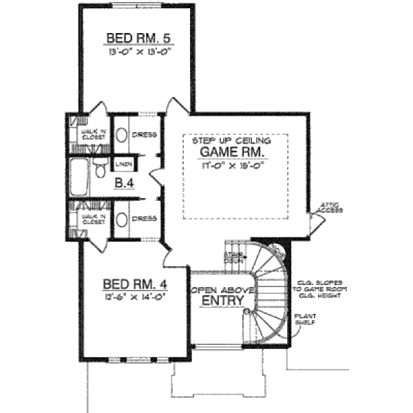 House Plan Design - European Floor Plan - Upper Floor Plan #40-238