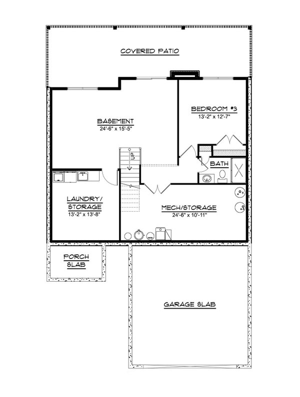 House Blueprint - Modern Floor Plan - Lower Floor Plan #1064-383
