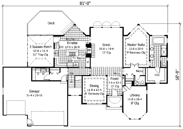 European Floor Plan - Main Floor Plan #51-172