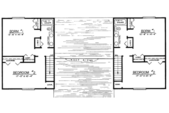 Floor Plan - Upper Floor for Traditional House Plan #303-175 - 3 bed, 1.5 bath