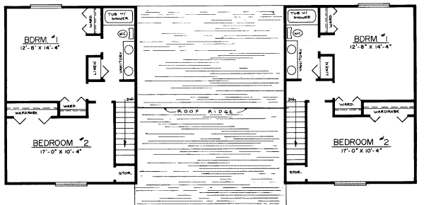 Traditional Floor Plan - Upper Floor Plan #303-175