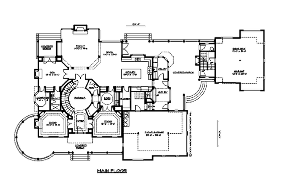 Floor Plan - Main Floor for Country House Plan #132-180 - 4 bed, 4.5 bath