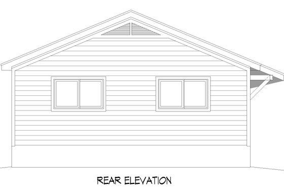 Exterior - Rear Elevation for Southern House Plan #932-815, 0 bath