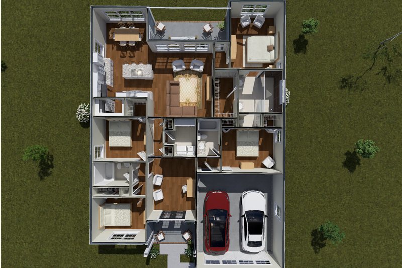 Architectural House Design - Floor Plan - Main Floor 1 for Cottage House Plan #513-2424 - 4 bed, 3 bath
