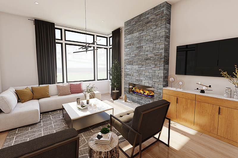 Dream House Plan - Interior - Family Room 1 for Prairie House Plan #48-1100 - 3 bed, 2.5 bath