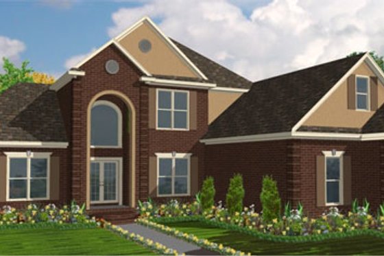 Exterior - Front Elevation for Traditional House Plan #63-228 - 4 bed, 4 bath
