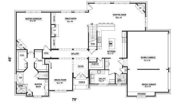 European Floor Plan - Main Floor Plan #81-375