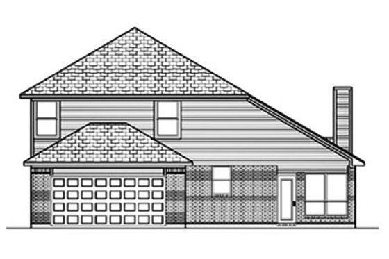 Exterior - Rear Elevation for Traditional House Plan #84-365 - 4 bed, 2.5 bath
