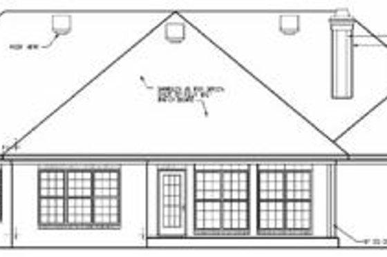 Exterior - Rear Elevation for European House Plan #15-143 - 4 bed, 3.5 bath