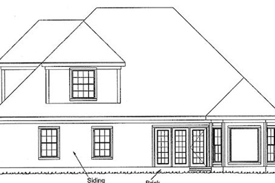 Exterior - Rear Elevation for Traditional House Plan #20-179 - 3 bed, 2.5 bath