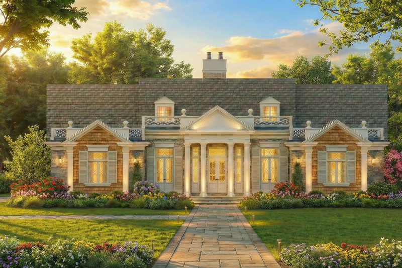Architectural House Design - Exterior - Front Elevation 4 for Colonial House Plan #119-410 - 3 bed, 2.5 bath