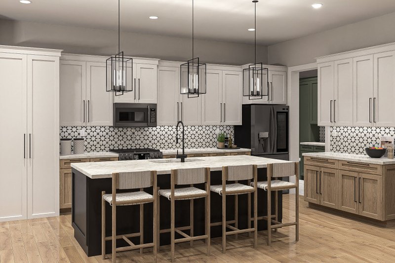 House Blueprint - Interior - Kitchen for Modern House Plan #455-421 - 3 bed, 2.5 bath