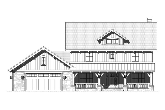 Exterior - Front Elevation 3 for Craftsman House Plan #901-123 - 3 bed, 2.5 bath