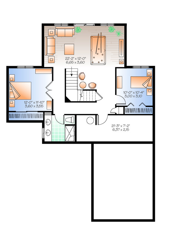 House Design - Cottage Floor Plan - Lower Floor Plan #23-2318