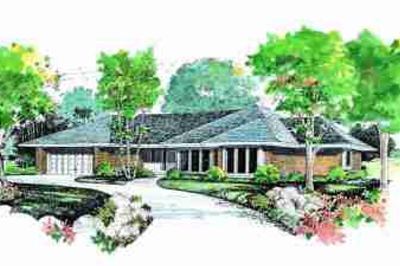 House Blueprint - Ranch Exterior - Front Elevation Plan #72-318