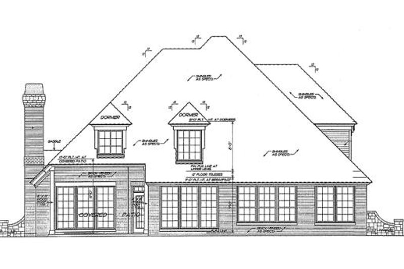 Dream House Plan - Exterior - Rear Elevation for European House Plan #310-862 - 4 bed, 3.5 bath