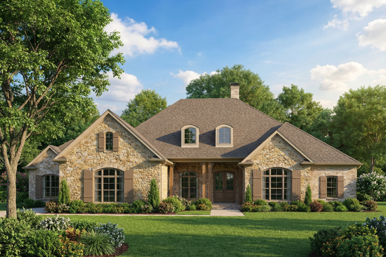 Exterior - Front Elevation 3 for European House Plan #17-2532 - 3 bed, 2.5 bath