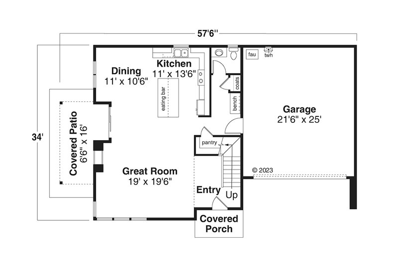 Dream House Plan - Floor Plan - Main Floor for Modern House Plan #124-1347 - 3 bed, 2.5 bath