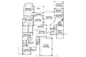 Floor Plan - Main Floor for European House Plan #411-843 - 4 bed, 4.5 bath
