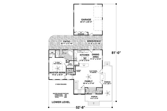 Floor Plan - Main Floor for Modern House Plan #56-723 - 4 bed, 4.5 bath