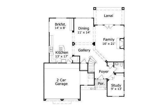 Floor Plan - Main Floor for European House Plan #411-352 - 3 bed, 4.5 bath
