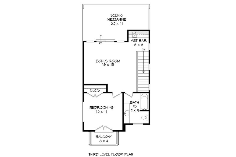 Home Plan - Floor Plan - Upper Floor 1 for Contemporary House Plan #932-243 - 3 bed, 3 bath