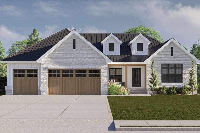 Dream House Plan - Modern Exterior - Front Elevation Plan #455-448