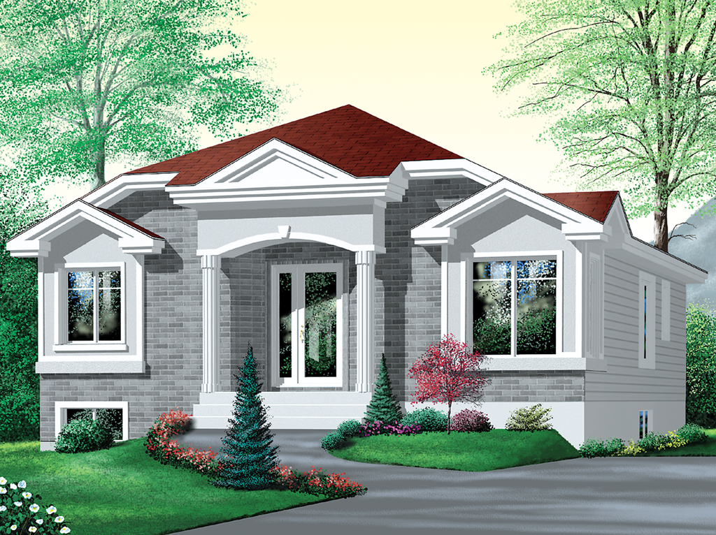 European Style House Plan - 3 Beds 1 Baths 1110 Sq/Ft Plan #25-1080 ...