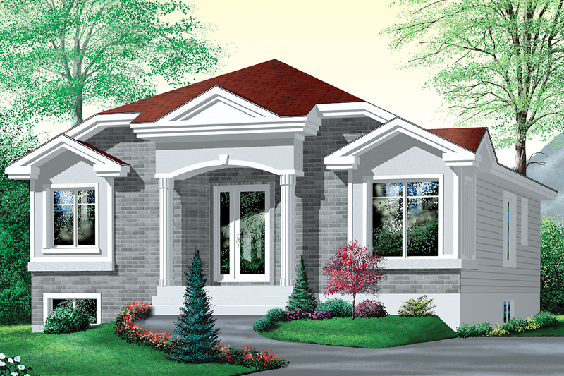 European Style House Plan - 3 Beds 1 Baths 1110 Sq/Ft Plan #25-1080