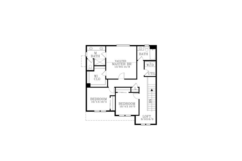 House Design - Floor Plan - Upper Floor for Craftsman House Plan #53-752 - 3 bed, 2.5 bath