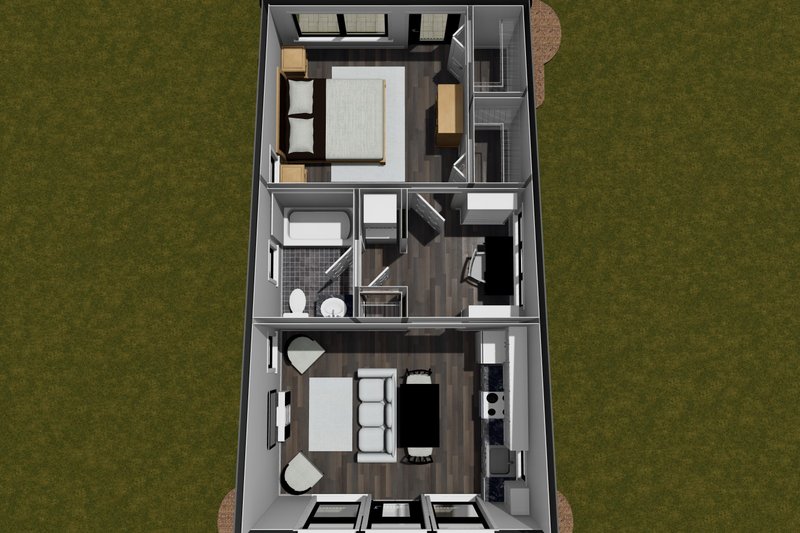 Dream House Plan - Floor Plan - Main Floor 1 for Modern House Plan #513-2283 - 1 bed, 1 bath