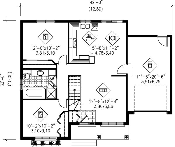 Ranch Floor Plan - Main Floor Plan #25-1137