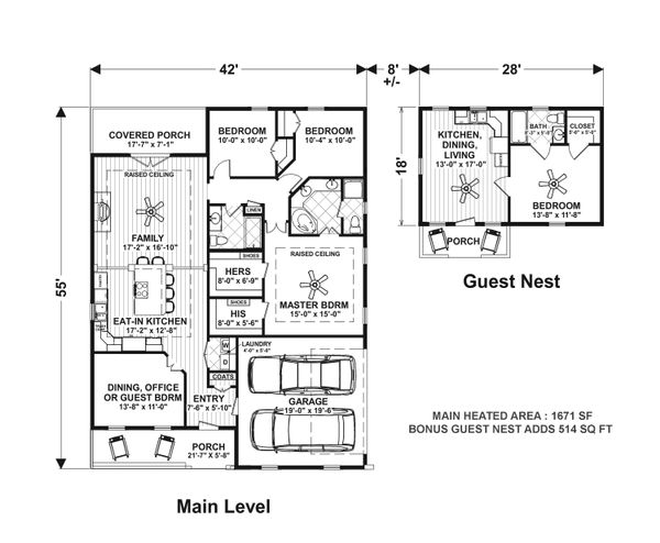 Home Plan - Craftsman Floor Plan - Main Floor Plan #56-705