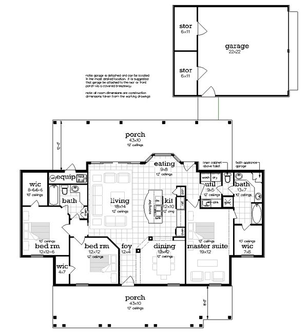 Farmhouse Floor Plan - Other Floor Plan #45-597