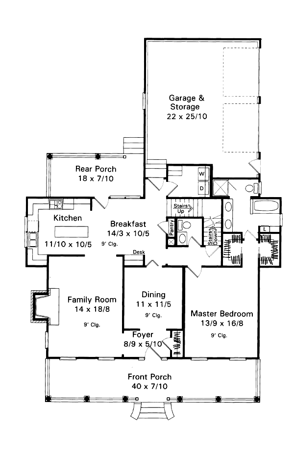 Country Floor Plan - Main Floor Plan #41-143