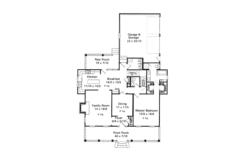 Home Plan - Floor Plan - Main Floor for Country House Plan #41-143 - 3 bed, 2.5 bath