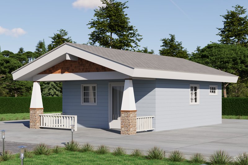 House Blueprint - Exterior - Front Elevation 3 for Craftsman House Plan #1106-159, 1 bath