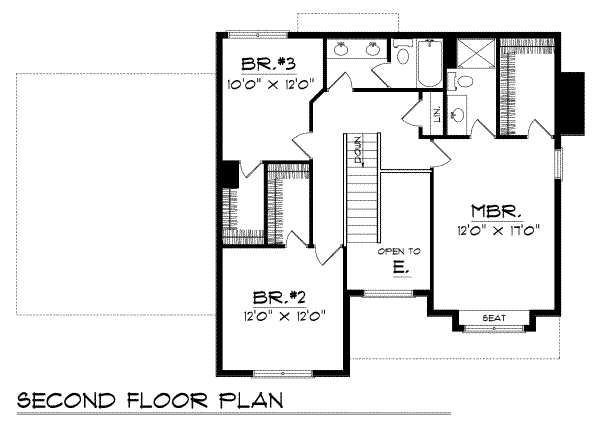 Home Plan - Traditional Floor Plan - Upper Floor Plan #70-239