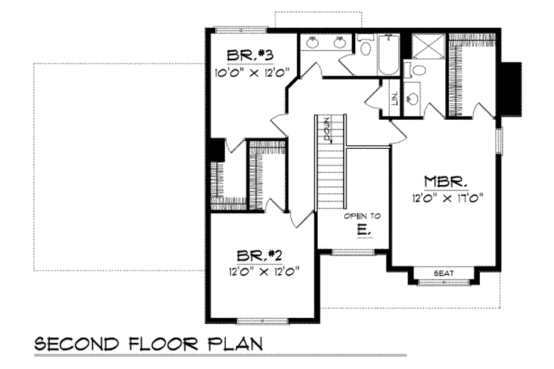 Home Plan - Floor Plan - Upper Floor for Traditional House Plan #70-239 - 3 bed, 2.5 bath