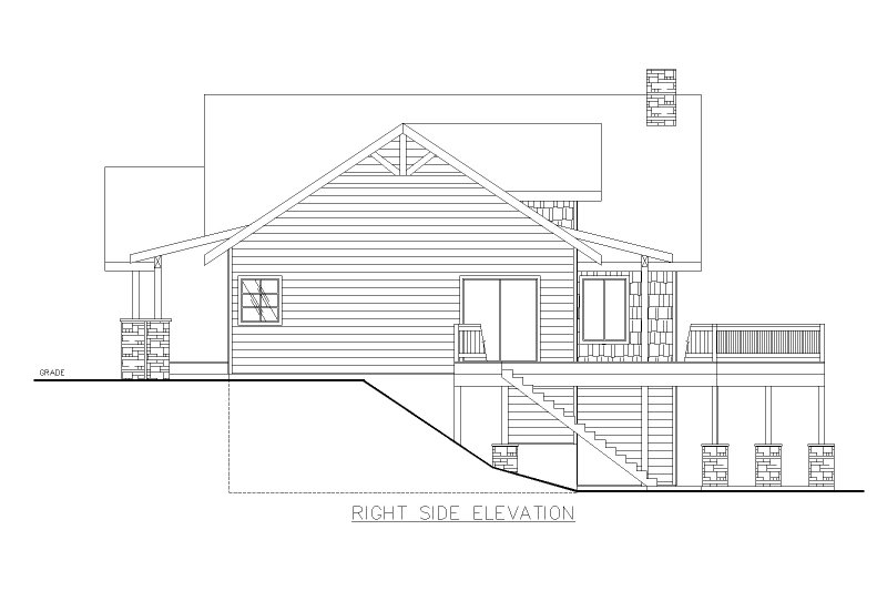 Architectural House Design - Exterior - Other Elevation 1 for Craftsman House Plan #117-1025 - 2 bed, 2.5 bath