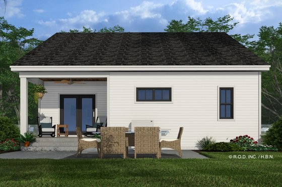 Exterior - Rear Elevation for Farmhouse House Plan #51-1328 - 3 bed, 2 bath