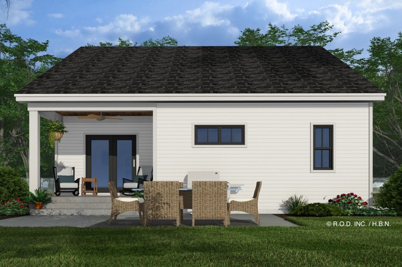 House Blueprint - Exterior - Rear Elevation for Farmhouse House Plan #51-1328 - 3 bed, 2 bath